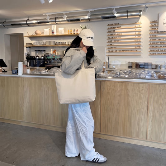 Cotton Canvas Tote Bag with Zipper